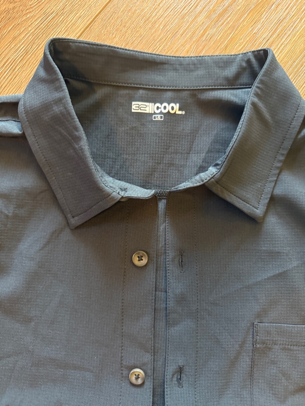 32 Degrees Men’s Black Short-Sleeve Button-Down Shirt